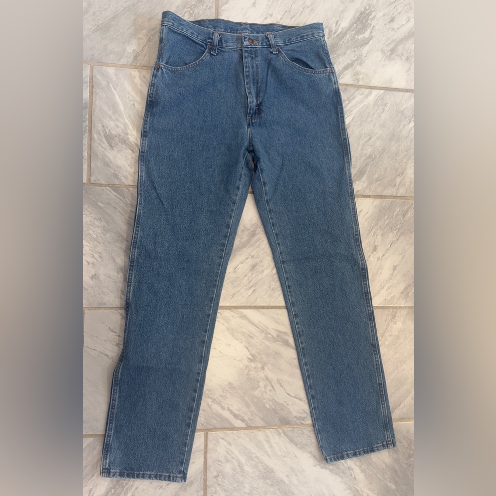 NWT Rustler From Wrangler Mens Straight Regular Fit Blue Jeans Size 34Wx34L
